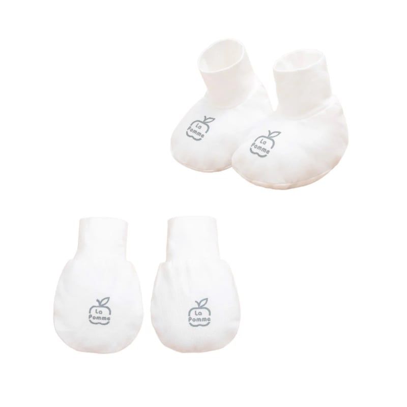 Set bao tay bao chân La Pomme Puppy màu Trắng
