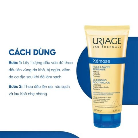 Gel làm sạch Uriage dạng Gel-Oil cho da khô, viêm da cơ địa, chàm chai 500ml