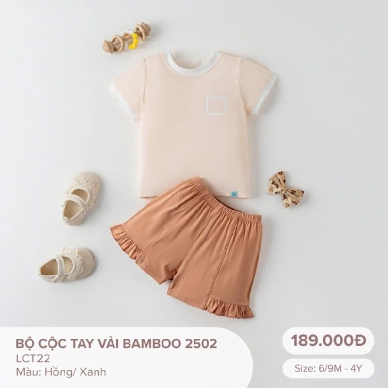 BỘ CỘC TAY BAMBOO BY LIL VẢI BAMBOO 2502 HỒNG