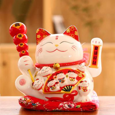 Mèo may mắn tay cầm kẹo hồ lô size 10 inch