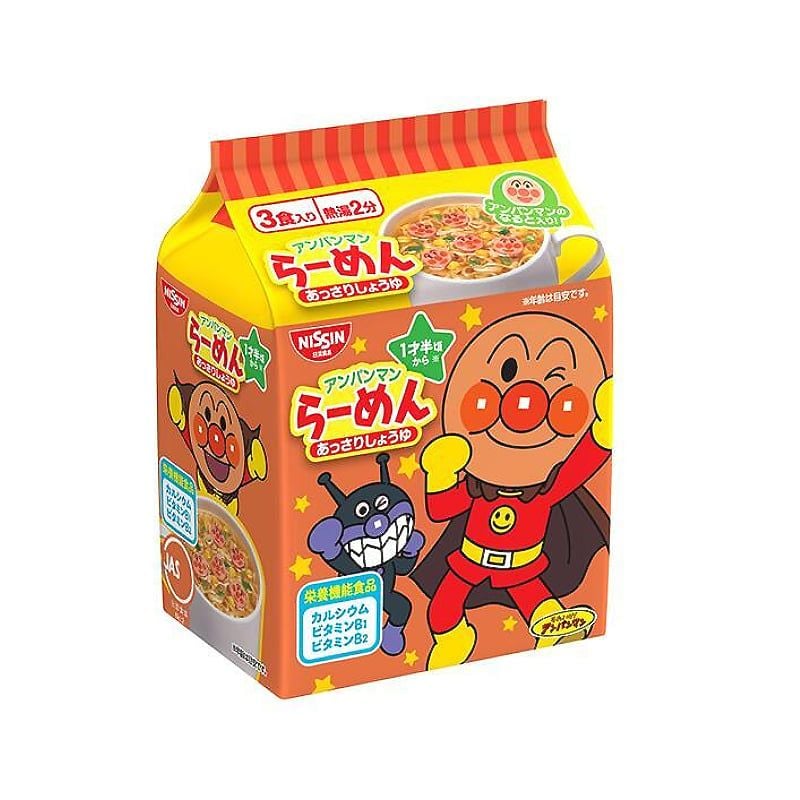 MÌ CHÚ HỀ VỊ NƯỚC TƯƠNG NISSIN ANPANMAN 3P 90G