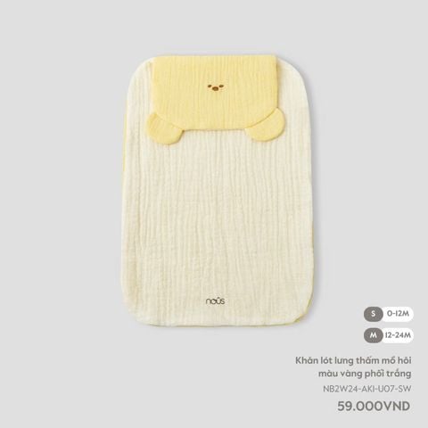 Khăn lót lưng Nous thấm mồ hôi màu vàng phối trắng
