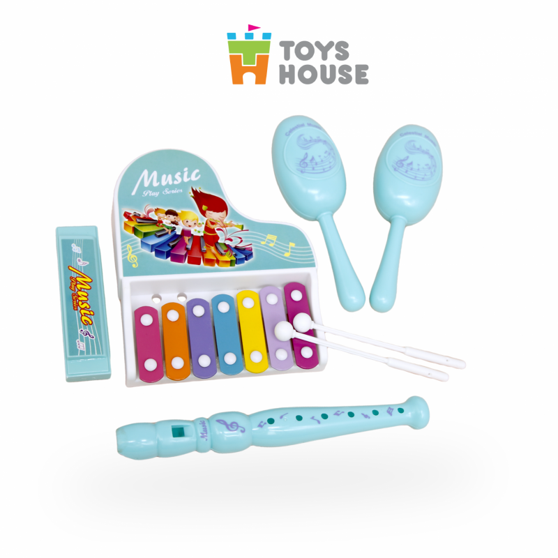 Đồ chơi đàn gõ Xylophone kèm sáo, lục lạc cho bé Toys House 682-9
