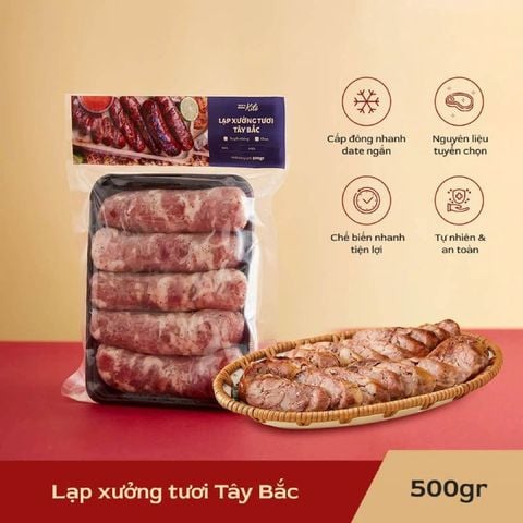 Pack lạp xưởng Tây Bắc Kílô cấp đông 500g