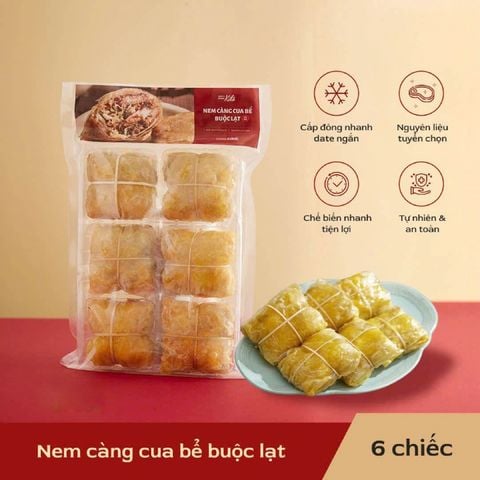 Pack nem càng cua bể buộc lạt Kílô cấp đông 6 chiếc