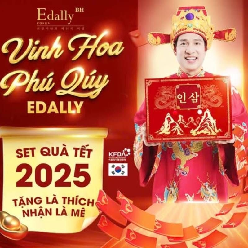 Set quà Vinh Hoa Phú Quý (1 Cao hắc sâm Edally + 1 Nấm linh chi Hàn Quốc )