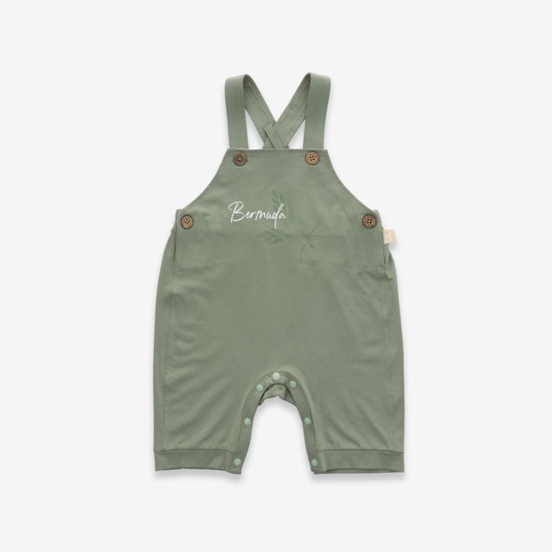 Quần yếm đùi 2 dây Bu baby Muda Xanh Olive