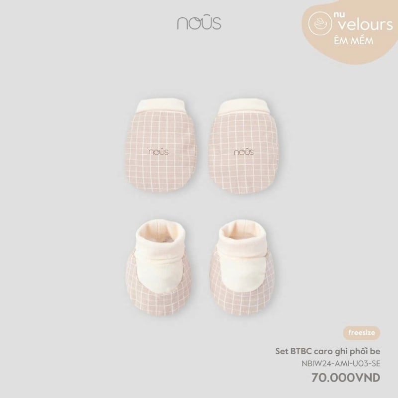 Set bao tay bao chân Nous caro ghi phối be