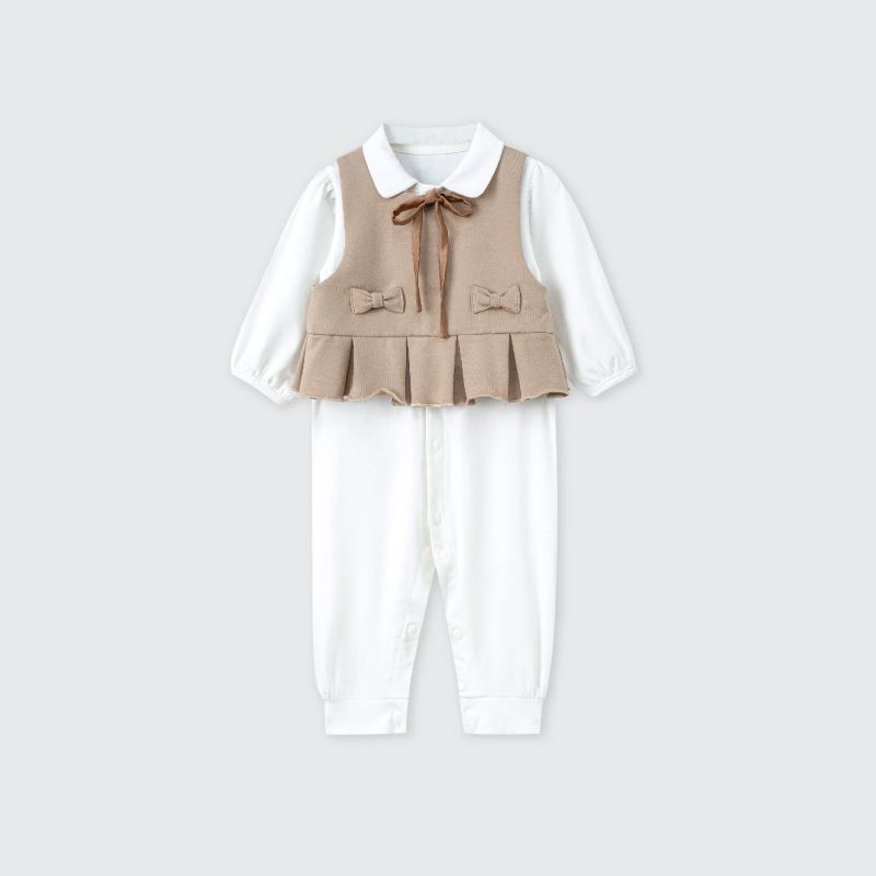 Set body dài tay kèm gile La Pomme bèo nhún xinh xắn - Be