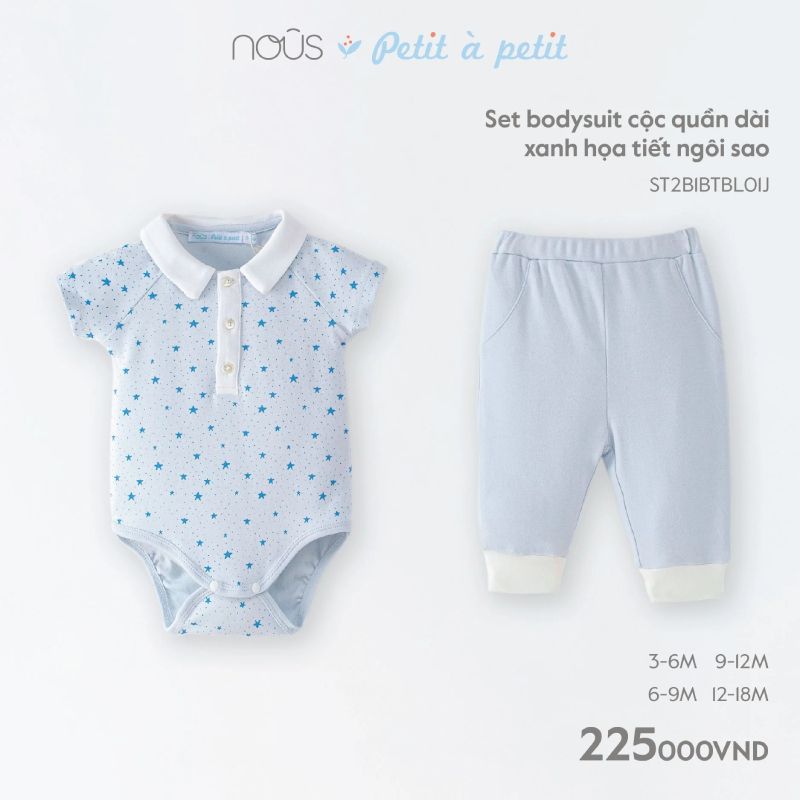 SET NOUS BODYSUIT CỘC QUẦN DÀI XANH HỌA TIẾT NGÔI SAO
