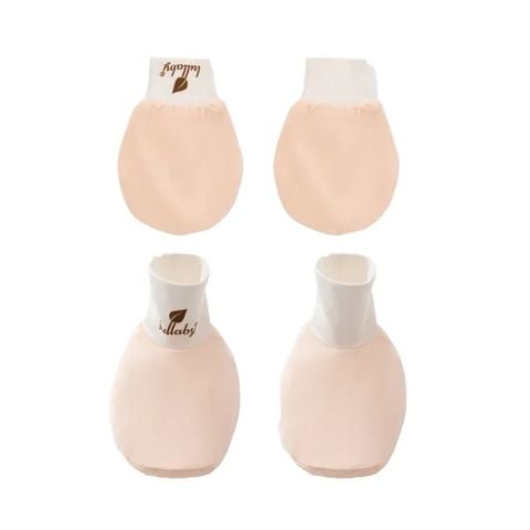 Set bao tay +bao chân Lullaby NH369N Hồng cam