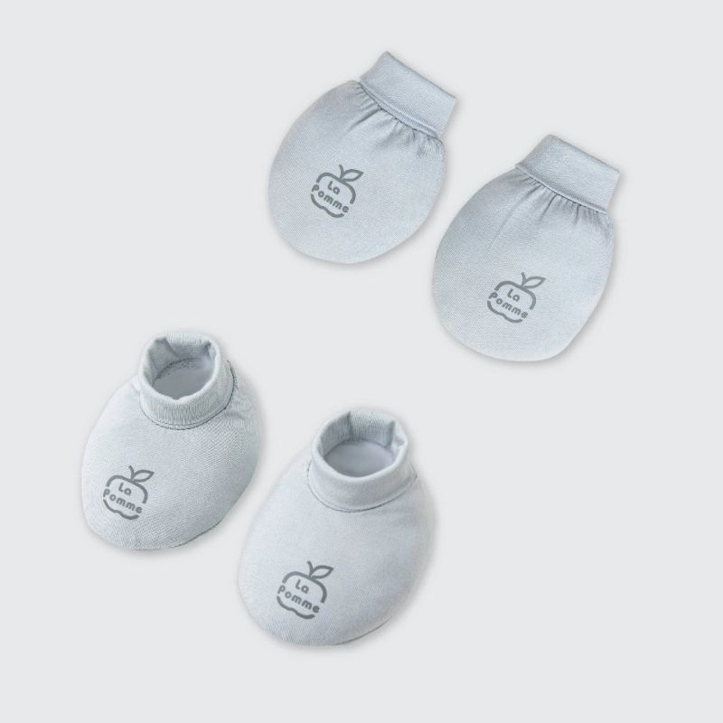 Set bao tay bao chân sơ sinh La Pomme bé yêu năng động Xanh