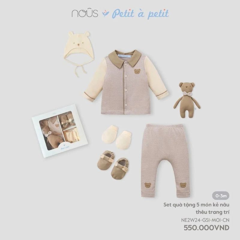 SET QUÀ TẶNG NOUS 5 MÓN KẺ NÂU THÊU TRANG TRÍ 0M