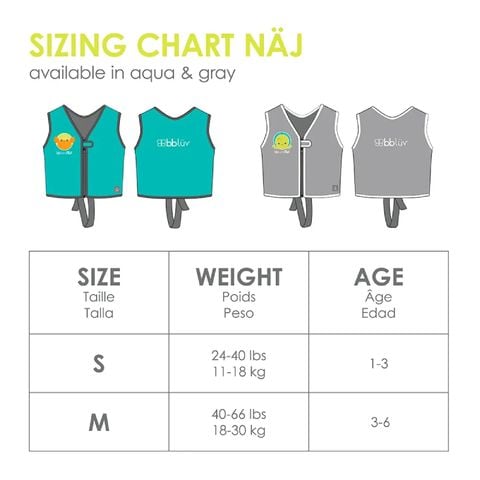 Áo phao bơi Bbluv Naj màu Grey