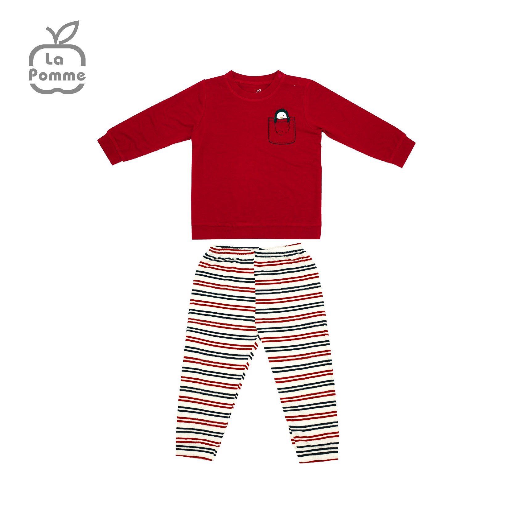 BỘ QUẦN ÁO LA POMME DÀI TAY TÚI CÁNH CỤT ĐỎ