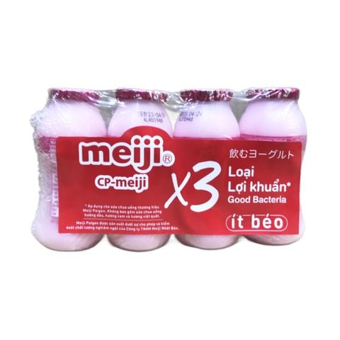 Sữa chua uống Meiji dâu tây 85ml lốc 4 chai