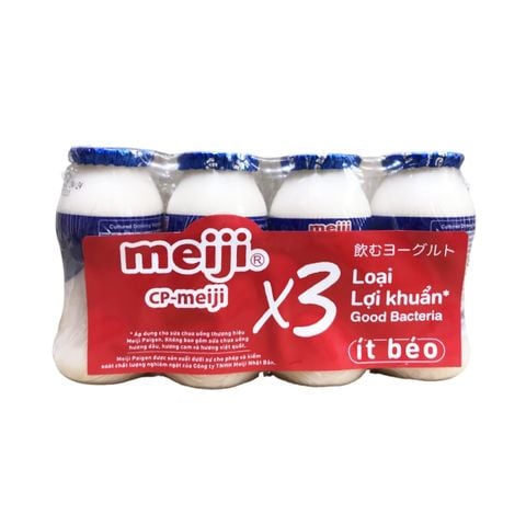 Sữa chua uống Meiji nguyên chất 85ml lốc 4 chai