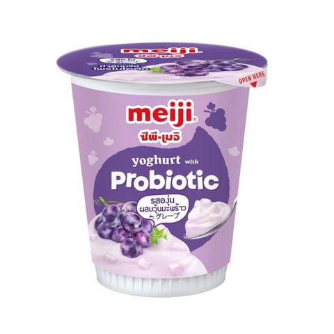Sữa chua thạch dừa vị nho Meiji 135g