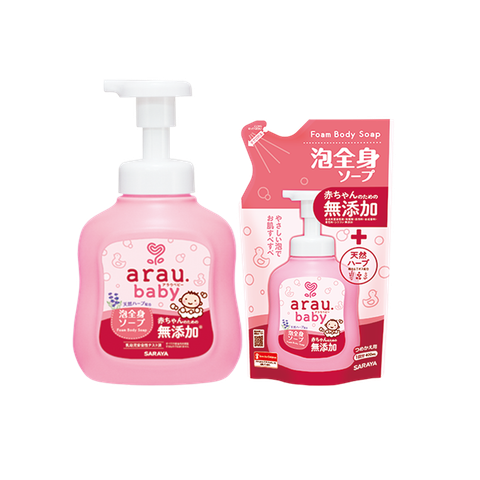 Combo sữa tắm thảo mộc Arau baby chai 450ml và túi thay thế 400ml