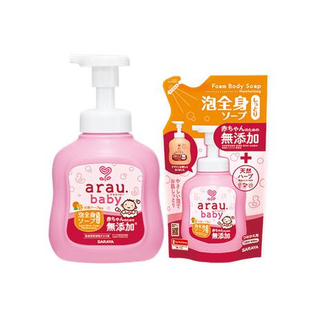 Combo sữa tắm dưỡng ẩm Arau baby 450ml và túi 400ml