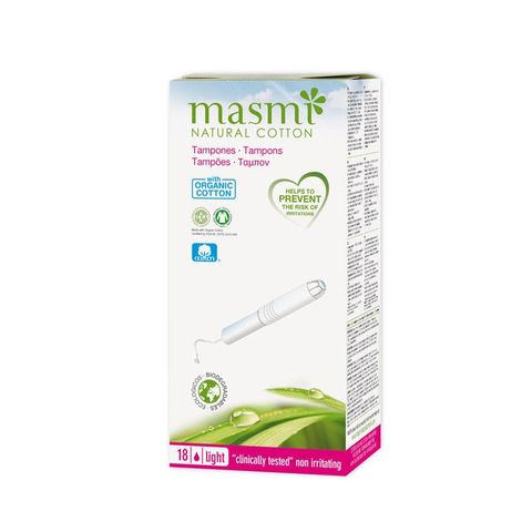 Tampon có cần đẩy 1 giọt hữu cơ Masmi (18m)