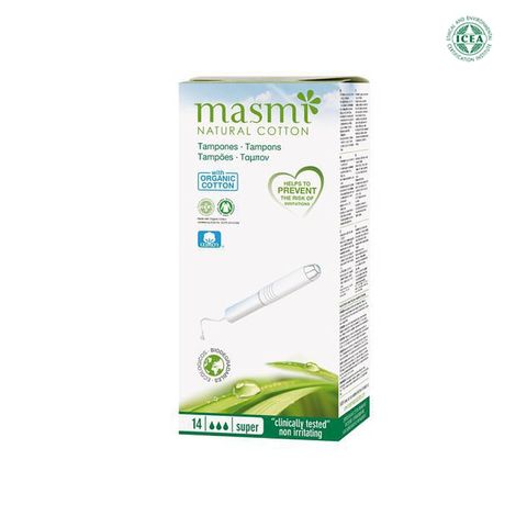 Tampon có cần đẩy 3 giọt hữu cơ Masmi (14m)