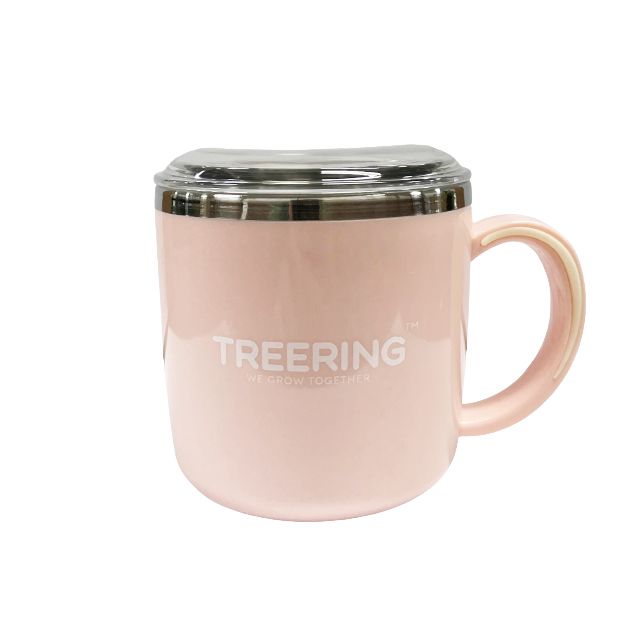 CỐC KÈM NẮP CHO BÉ TREERING MÀU HỒNG