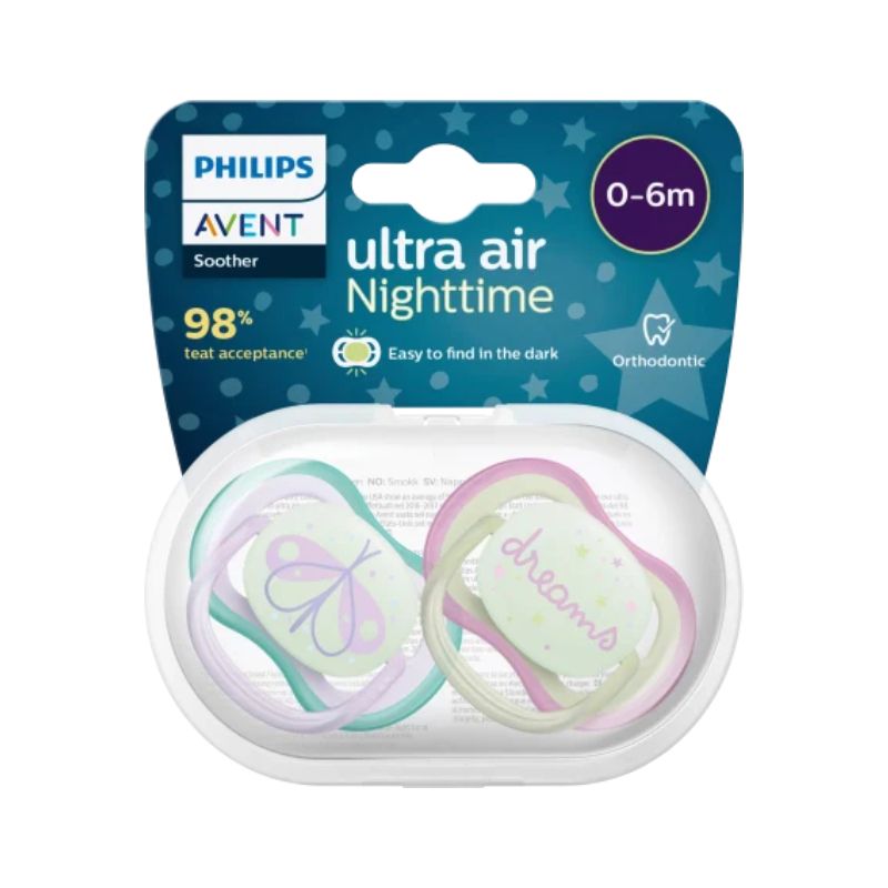 TY NGẬM THÔNG KHÍ DẠ QUANG PHILIPS AVENT CHO BÉ TỪ 0-6M (VỈ ĐÔI)