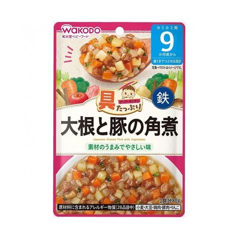 Cháo Wakodo thịt lợn hầm củ cải 9M 80g