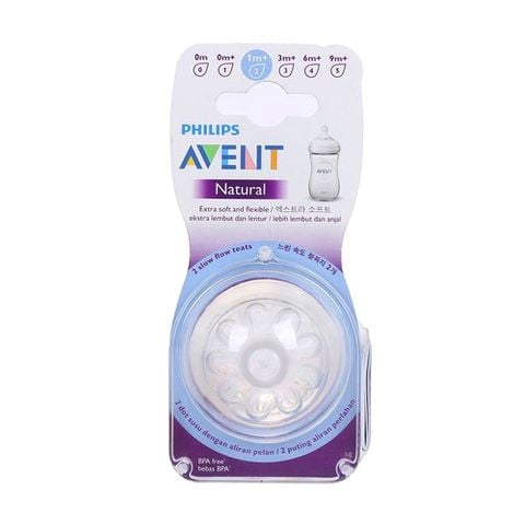 Núm ti silicone Avent cho trẻ từ 1 tháng ( số 2)