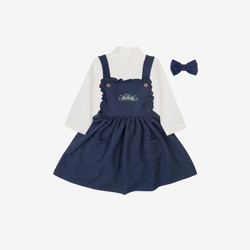SET VÁY YẾM KÈM ÁO DÀI BÉ GÁI BU BABY NAVY