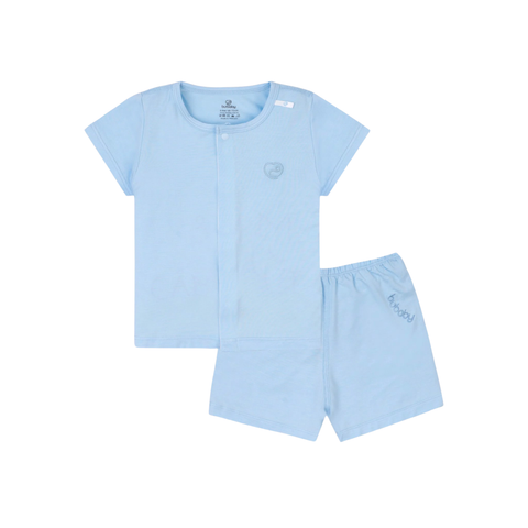 Bộ cài giữa cộc tay Bu Baby Bambus Blue