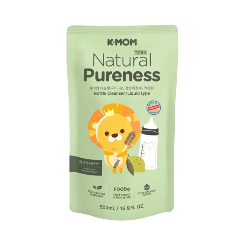 NƯỚC RỬA BÌNH & RAU QUẢ CHIẾT XUẤT THẢO MỘC TỰ NHIÊN K-MOM HÀN QUỐC 500ML