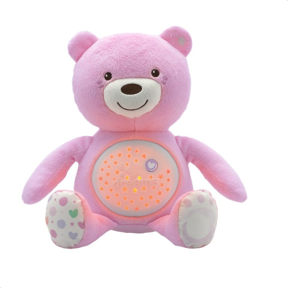 Gấu ôm phát nhạc pink chicco