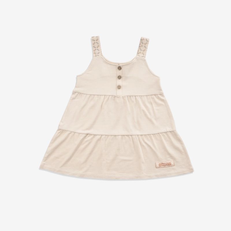 Váy 2 dây bé gái Bu Baby Bambus Iconic 1 be