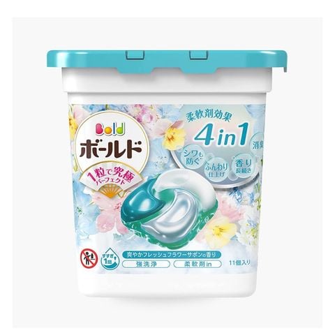 Viên giặt hương hoa tươi mát P&G Bold xanh 11 viên