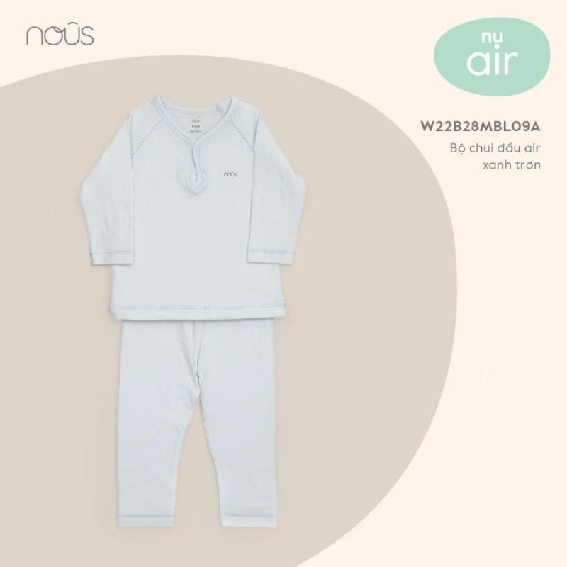 BỘ NOUS CHUI ĐẦU AIR XANH TRƠN