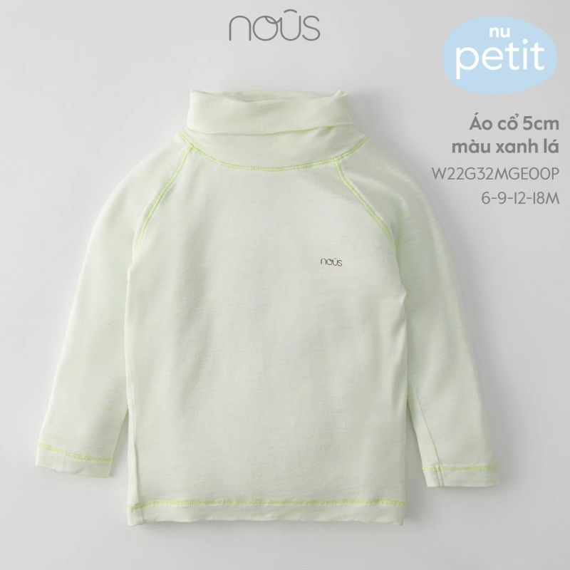 Áo cổ 5cm Nous màu xanh lá