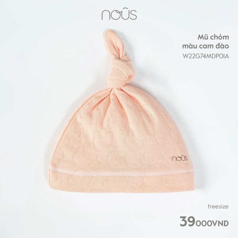 Mũ chỏm Nous màu cam đào