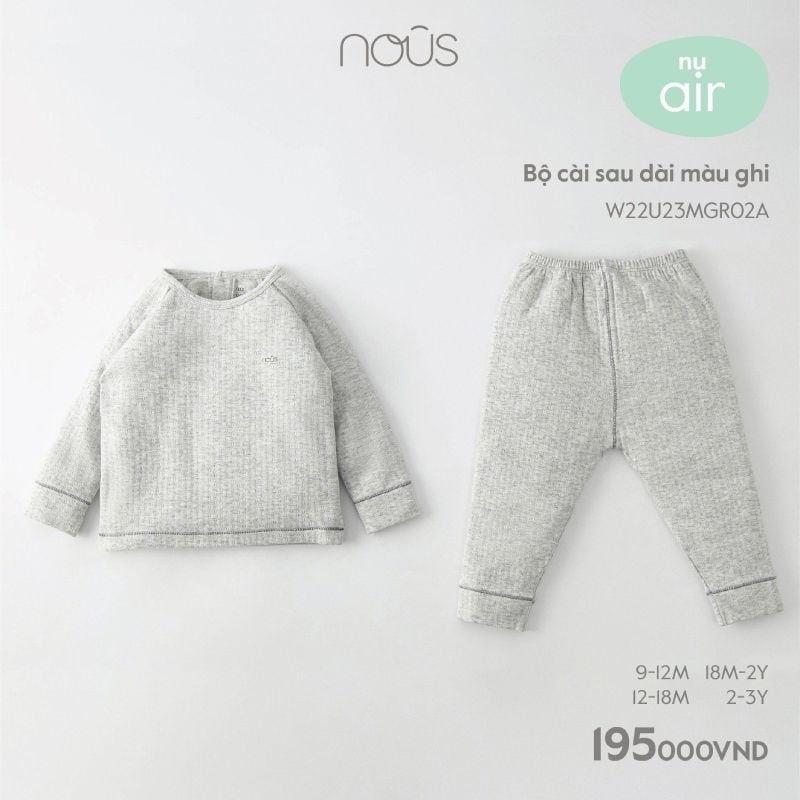 BỘ CÀI VAI NOUS DÀI MÀU GHI