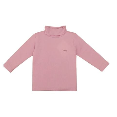 Áo cổ lọ Nous 5cm hồng đậm