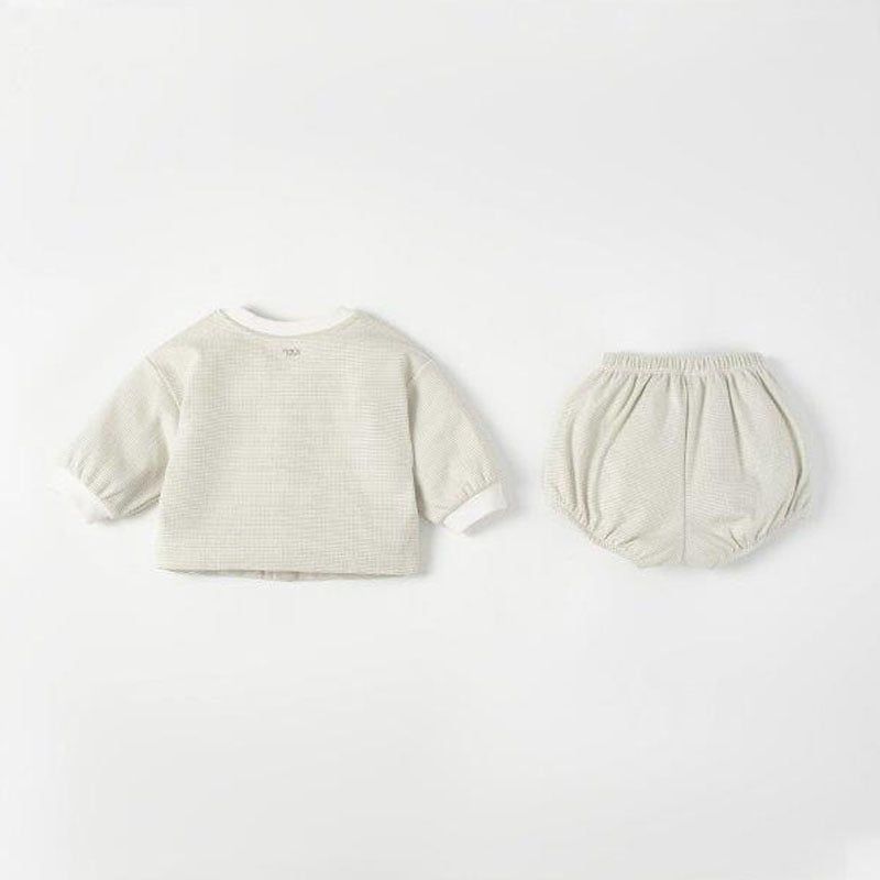 SET ÁO KHOÁC NOUS QUẦN BLOOMER MÀU XANH THÊU CON CỪU