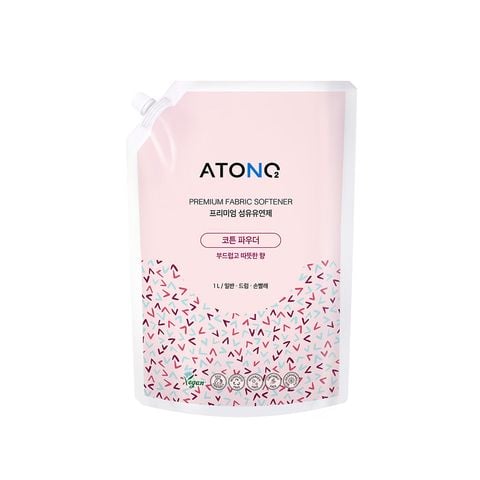 Nước xả vải thuần chay Atono2 hương cotton powder cho bé từ 0M+ dạng túi 1L