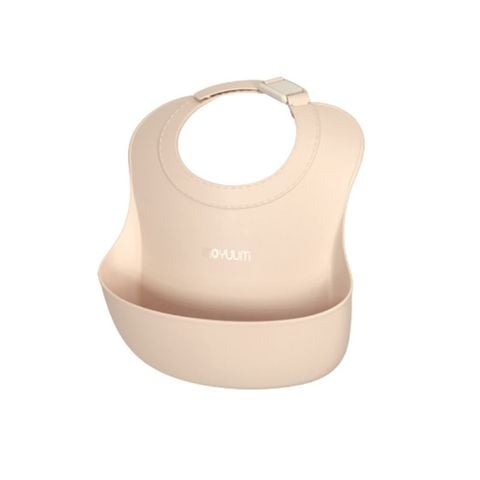 Yếm ăn cho bé Moyuum Silicone Baby Bib màu be