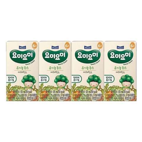 Nước ép Organic Yummy Yummy vị rau củ quả – Yummy Yummy Organic Juice Mixed Vegetables 125ml x 4