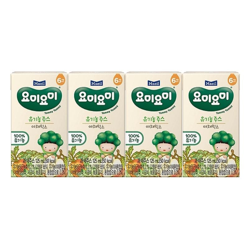 Nước ép Organic Yummy Yummy vị rau củ quả – Yummy Yummy Organic Juice Mixed Vegetables 125ml x 4