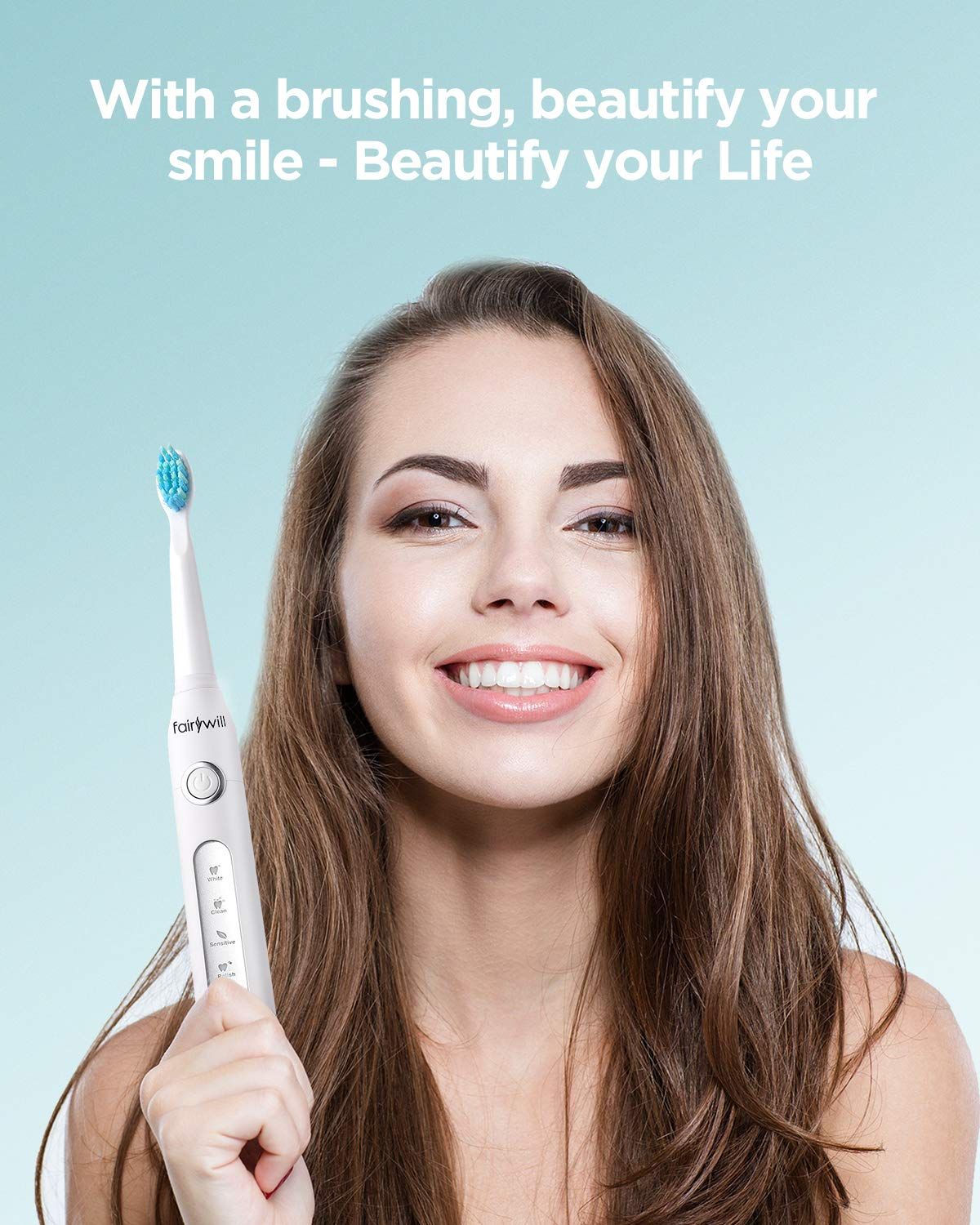 fairywill ultrasonic powered electric toothbrush