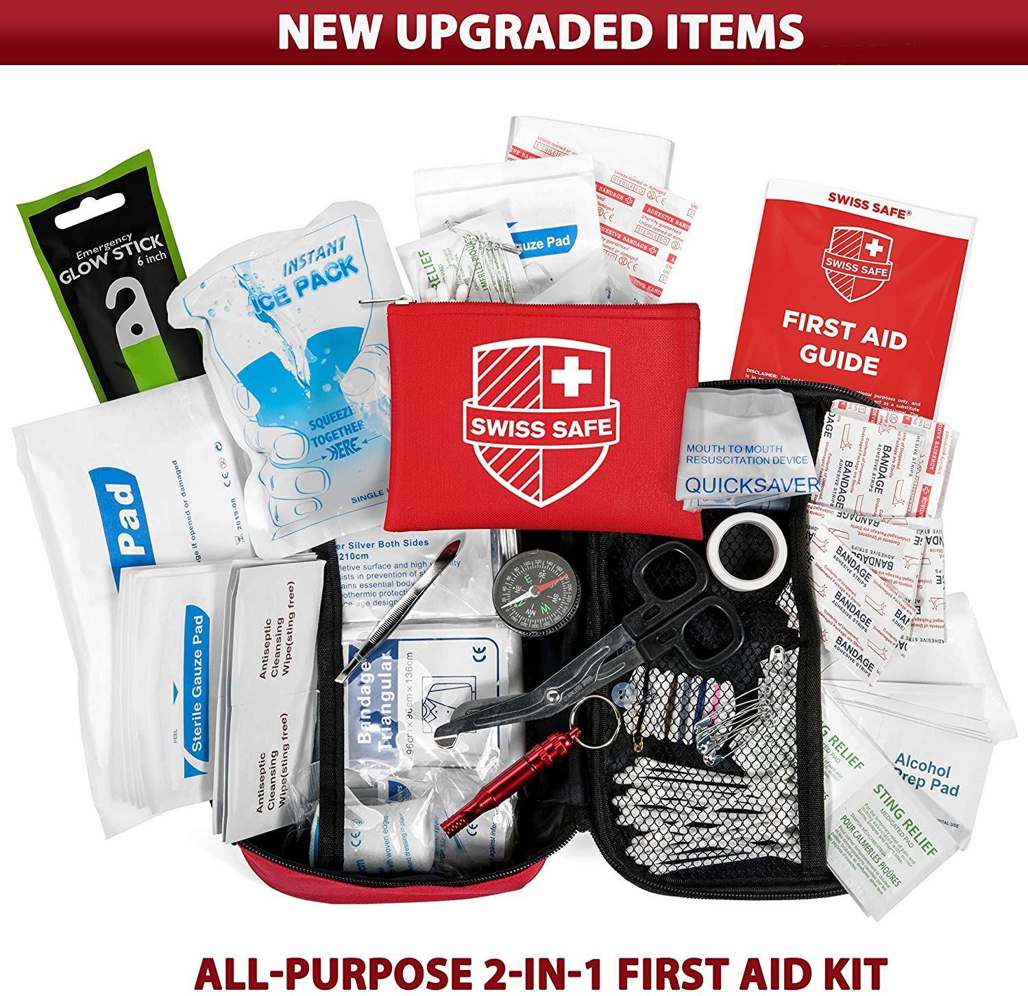Bộ sơ cứu đa năng Swiss Safe 2-in-1 First Aid Kit (120 Piece) + Bonus –  Tila's House