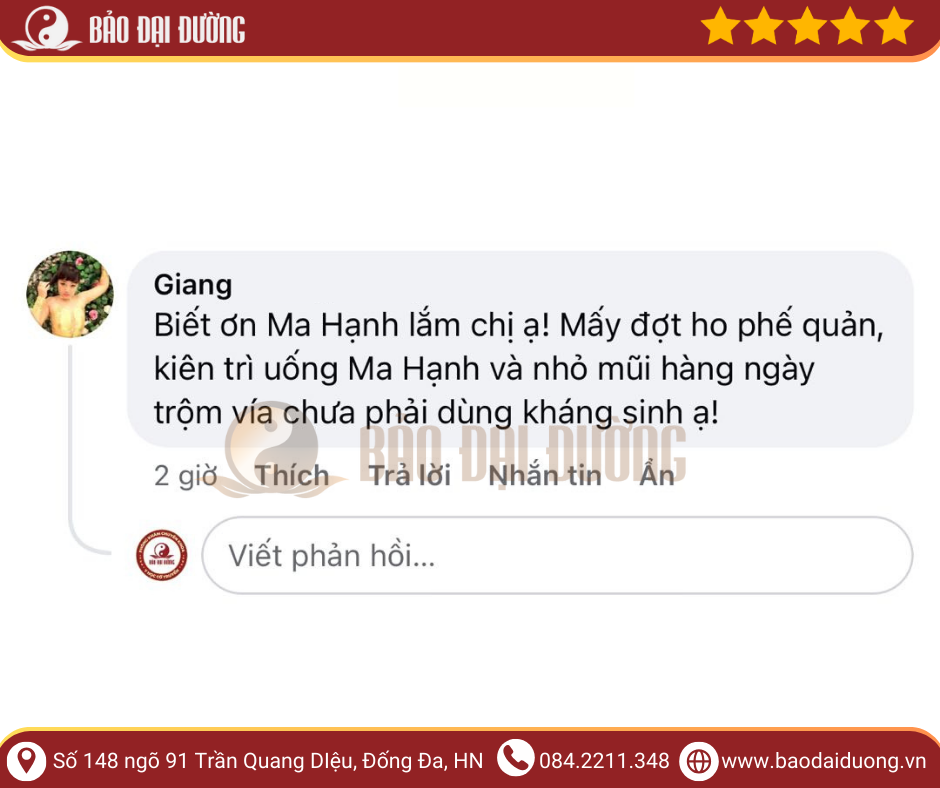 Cao ho Ma Hạnh - Bảo Đại Đường - Bài thuốc cổ phương