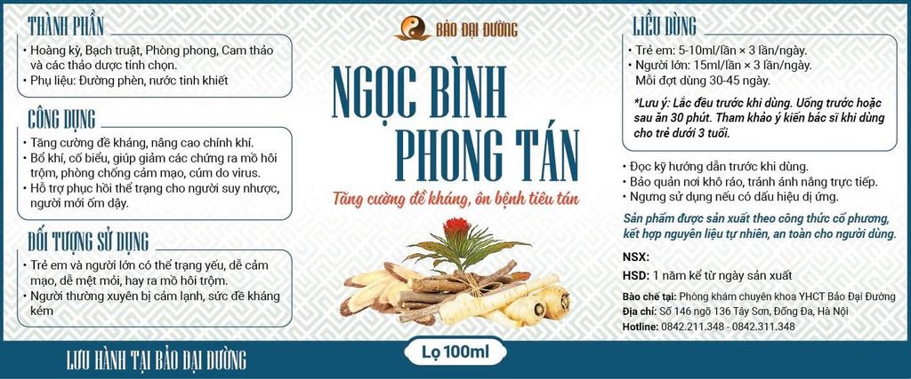 Bài thuốc Ngọc Bình Phong